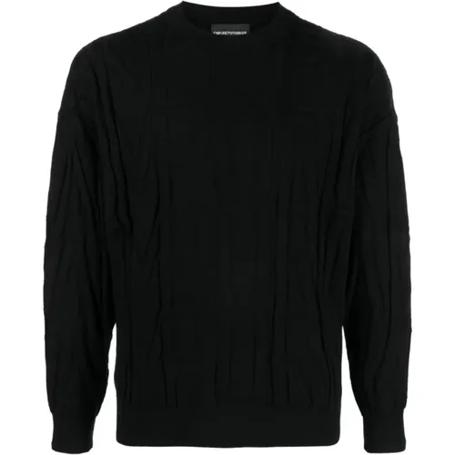 Logo Intarsia-Knit Wool Jumper , male, Sizes: M, S, L - Emporio Armani - Modalova