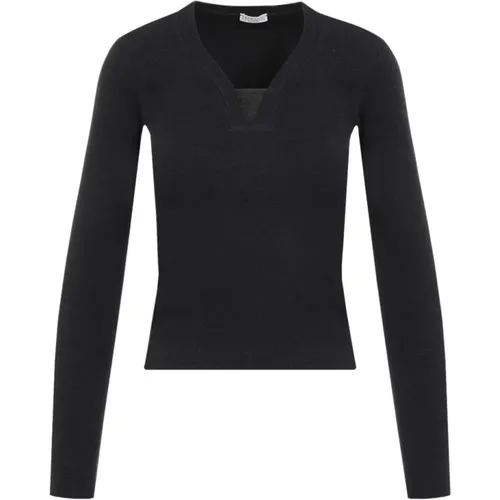 Nero T-Shirt , Damen, Größe: XS - BRUNELLO CUCINELLI - Modalova