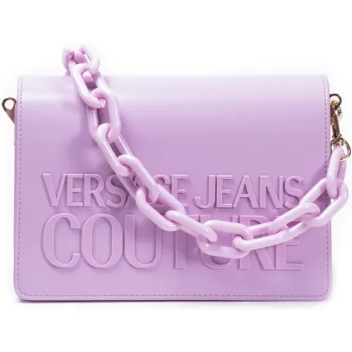 Fliederfarbene Institutional Logo Sketch 1 Crossbody Tasche - Versace Jeans Couture - Modalova