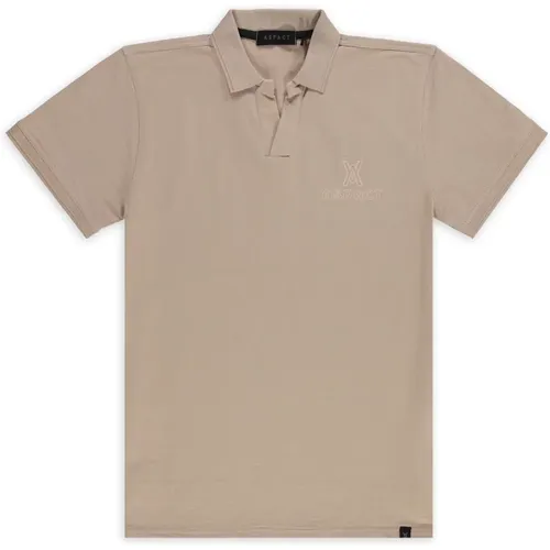 Taupe Pixel Polo - Trendy Design - Aspact - Modalova