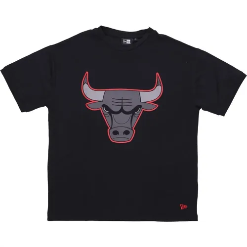 Chicago Bulls Mesh Tee Schwarz/Rot , Herren, Größe: S - new era - Modalova