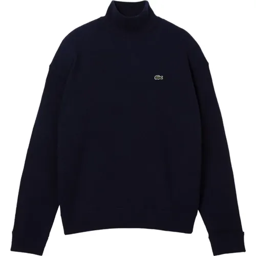 Blauer Wollpullover Sweatshirt Aw24 , Damen, Größe: XL - Lacoste - Modalova