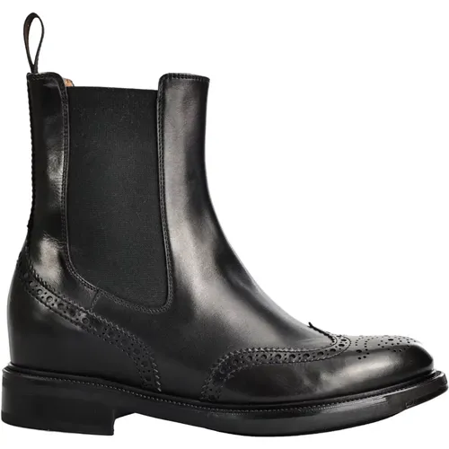Italian Leather Ankle Boots Beatles Style , female, Sizes: 2 1/2 UK, 2 UK - Santoni - Modalova