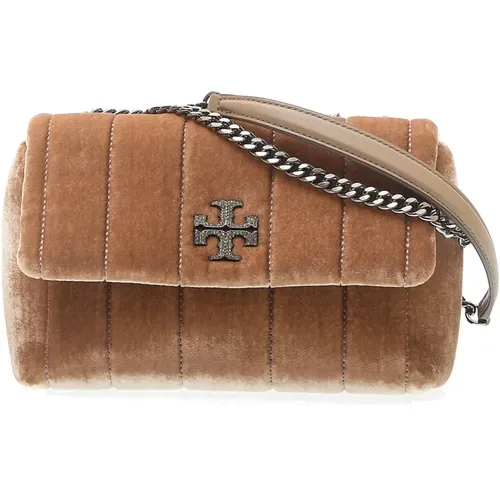 Beige Velvet Handbag with Adjustable Chain , female, Sizes: ONE SIZE - TORY BURCH - Modalova