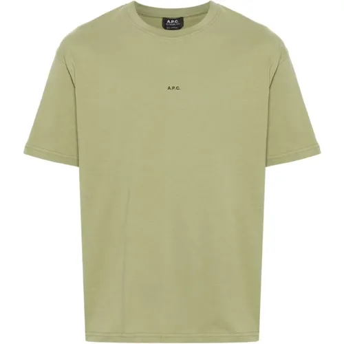 Grüne T-Shirts und Polos - Jersey BIO Couleur , Herren, Größe: S - A.p.c. - Modalova
