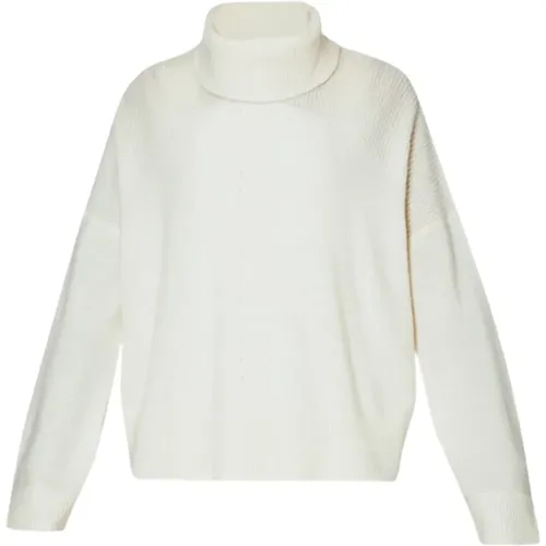 High Neck Wool Sweater Cream , female, Sizes: M, XS, L, S - Liu Jo - Modalova