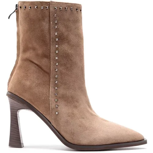 Pointed Toe Leather Ankle Boots , female, Sizes: 7 UK, 8 UK - Alma en Pena - Modalova
