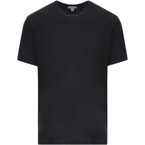 Dark Grey Cotton Jersey T-shirt with Monogram Label , male, Sizes: L, S - James Perse - Modalova