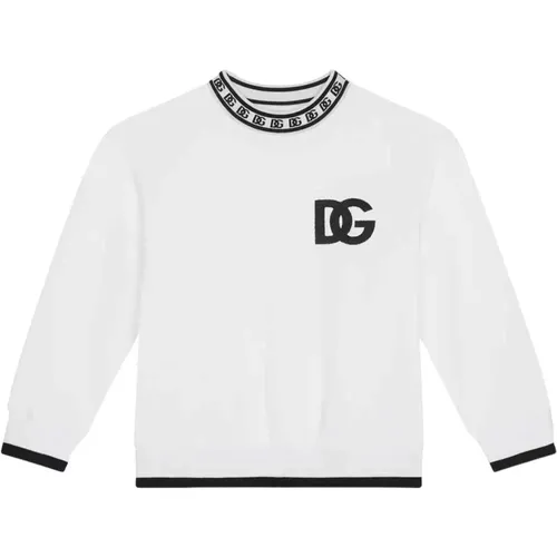 Weißer Logo-Print Kinder-Sweatshirt - Dolce & Gabbana - Modalova