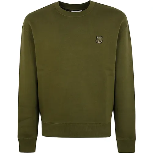 Fuchskopf Patch Sweatshirt , Herren, Größe: XL - Maison Kitsuné - Modalova