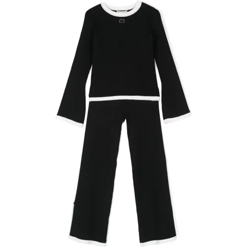 Geripptes Stricktop und Hose Set,Schwarzes Kleid Aw24 - Twinset - Modalova