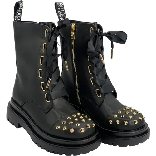 Men`s Military-Inspired Ankle Boots , male, Sizes: 6 UK, 4 UK, 3 UK - Versace Jeans Couture - Modalova