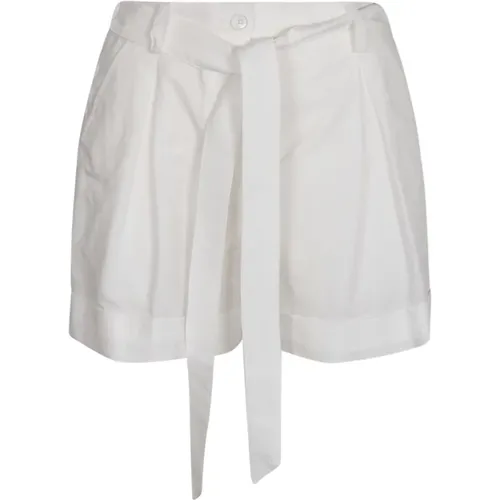Weiße Brillante Shorts mit Strukturiertem Finish , Damen, Größe: S - pinko - Modalova
