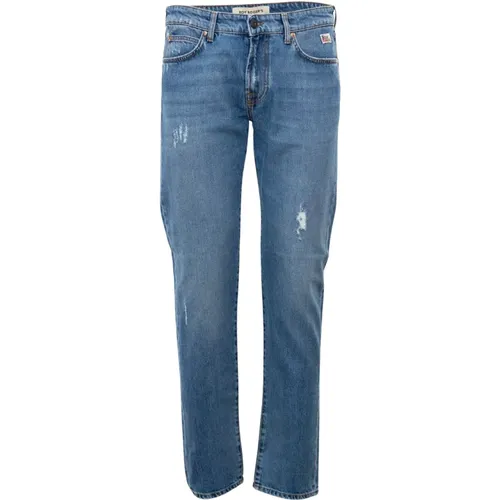 Italian Slim-Fit Denim Jeans , male, Sizes: W30, W29, W38, W33, W32, W35 - Roy Roger's - Modalova