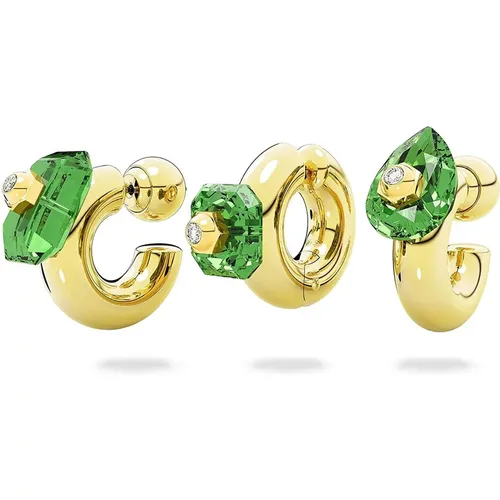Green and Gold Hoop Earrings Numina Collection , female, Sizes: ONE SIZE - Swarovski - Modalova