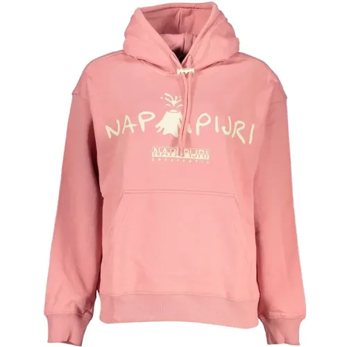 Schicker Rosa Baumwoll-Hoodie , Damen, Größe: XS - Napapijri - Modalova