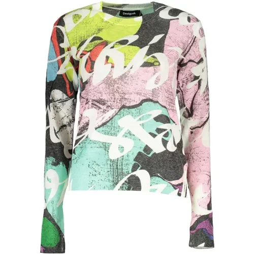 Contrast Detail Crew Neck Sweater , female, Sizes: 2XL, S, L, XL - Desigual - Modalova