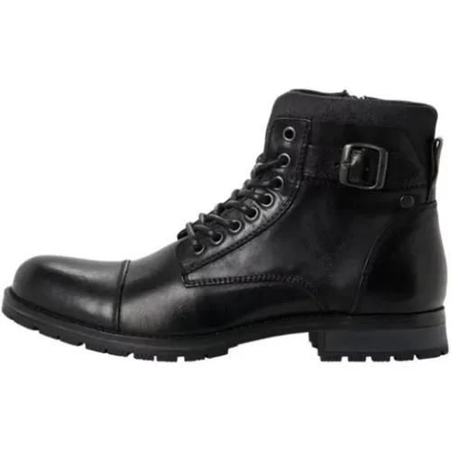 Anthracite Leather Shoes , male, Sizes: 7 UK, 9 UK, 10 UK - jack & jones - Modalova