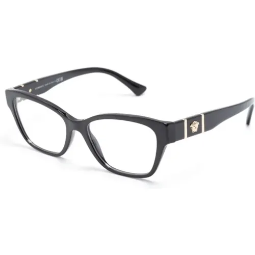 Schwarze Optische Brille, Klassischer Stil , Damen, Größe: 54 MM - Versace - Modalova