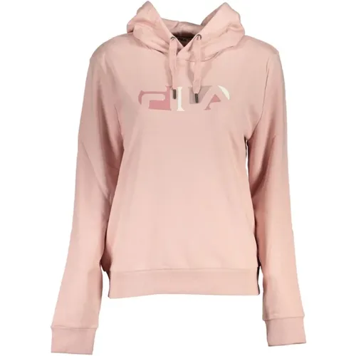 Rosa Kapuzenpullover aus Fleece mit Logo , Damen, Größe: L - Fila - Modalova