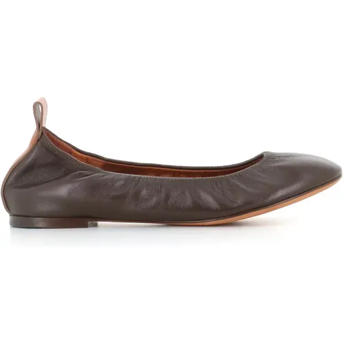 Dunkelbraune Ballerina Flache Schuhe , Damen, Größe: 36 EU - Lanvin - Modalova