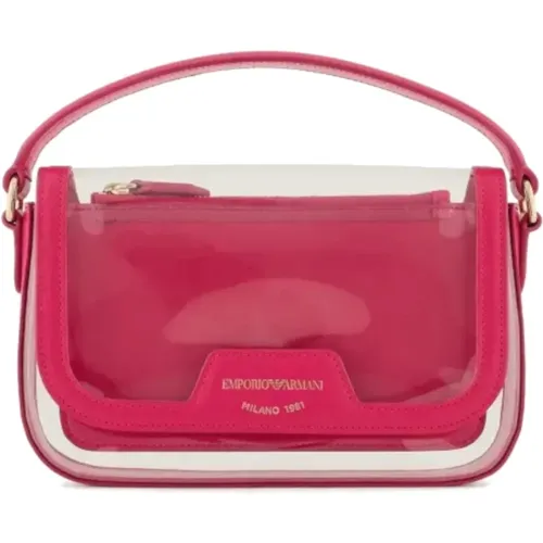 Mini Bag Fucsia Transparent with Chain Strap , female, Sizes: ONE SIZE - Emporio Armani - Modalova