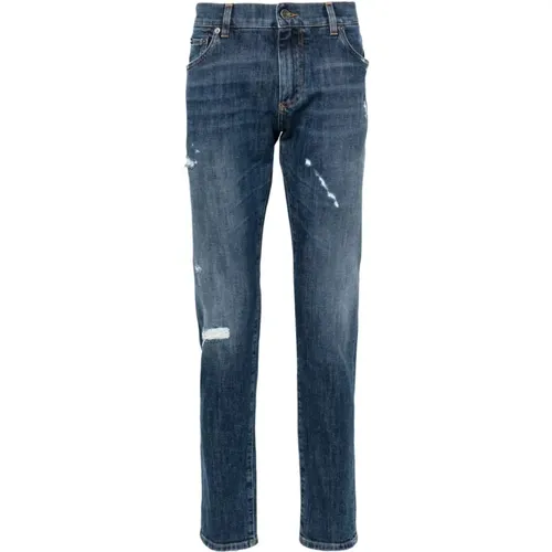 Lusso Denim Pants with Ripped Detailing , male, Sizes: M, L, 2XL, XL - Dolce & Gabbana - Modalova