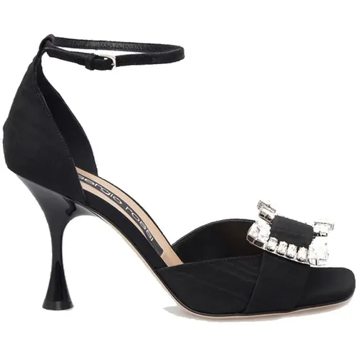 Kristall Schwarze Sandalen Aw23 - Sergio Rossi - Modalova