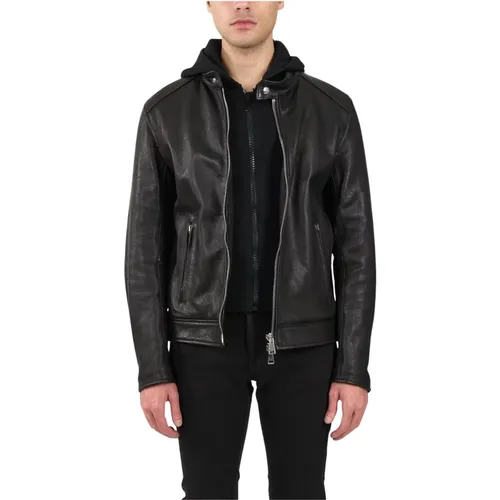 Leder Bikerjacke mit Kapuze Dondup - Dondup - Modalova