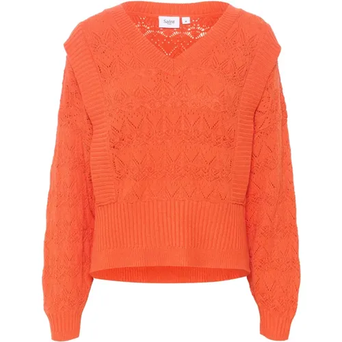 Tigerlily Knit Sweater with Puffed Sleeves , female, Sizes: S, XL, M, XS, L - Saint Tropez - Modalova