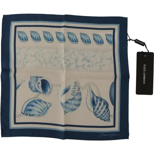 Silk Square Scarf with Logo Print , male, Sizes: ONE SIZE - Dolce & Gabbana - Modalova