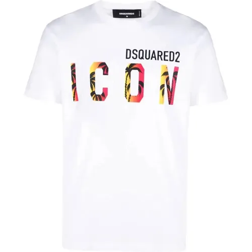 Icon Logo Print T-Shirt , Herren, Größe: XL - Dsquared2 - Modalova