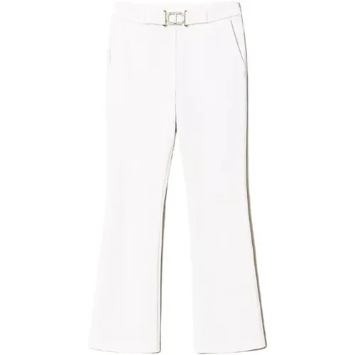 Flare Hose aus Stretch Milano Punkt,Cropped Trousers - Twinset - Modalova