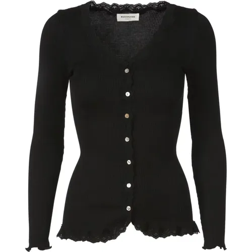 Lace Trim Cardigan , female, Sizes: XL, XS, M, L - Rosemunde - Modalova