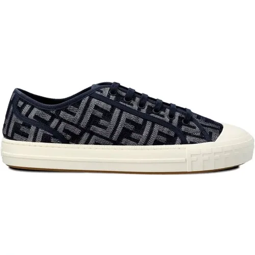 Marineblaue Monogramm Sneakers - Fendi - Modalova