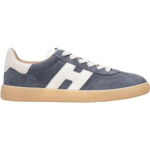 Blue Leather Sneakers with Memory Foam , male, Sizes: 7 UK, 11 UK, 8 1/2 UK, 9 UK, 9 1/2 UK - Hogan - Modalova