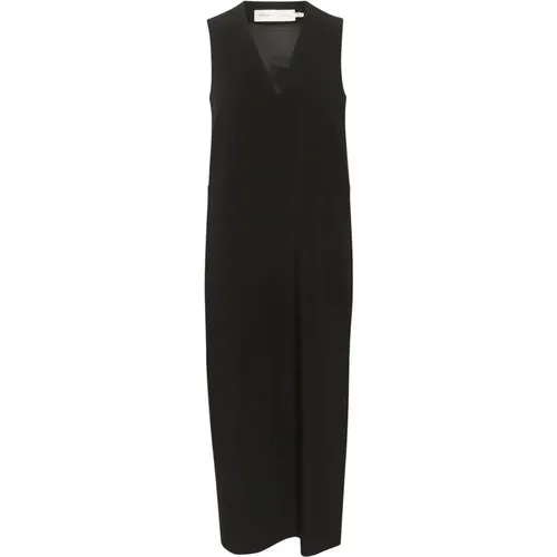 Einfaches V-Ausschnitt Kleid in Schwarz , Damen, Größe: L - InWear - Modalova