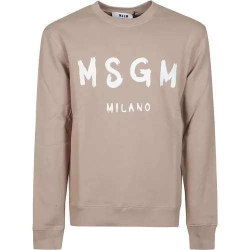 Logo Print Sweatshirt , male, Sizes: M - Msgm - Modalova