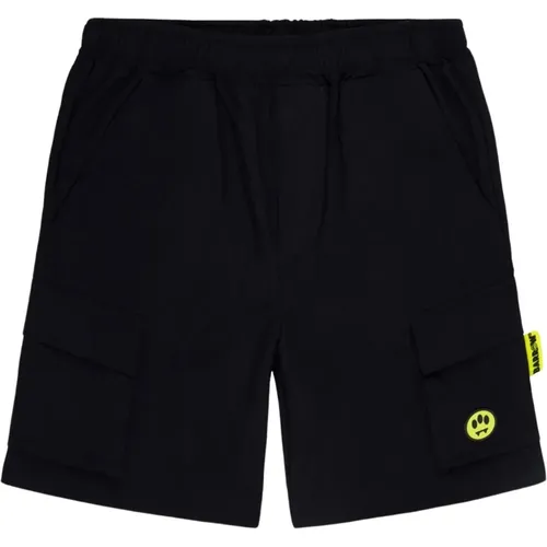 Schwarze Kinder-Shorts mit elastischem Bund und Seitentaschen - Barrow - Modalova