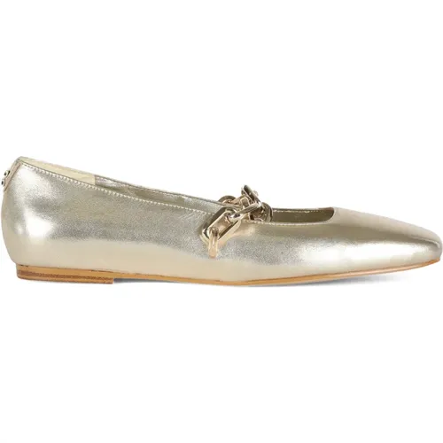 Laminierte Lederballerinas mit dekorativer Kette , Damen, Größe: 41 EU - Guess - Modalova