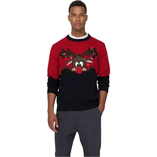 Weihnachts Crew Neck Pullover - Only & Sons - Modalova