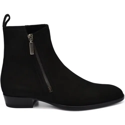 Suede zipped boots , male, Sizes: 6 UK - Saint Laurent - Modalova