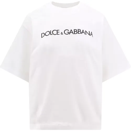 Printed Logo Crew-neck T-Shirt , female, Sizes: M - Dolce & Gabbana - Modalova