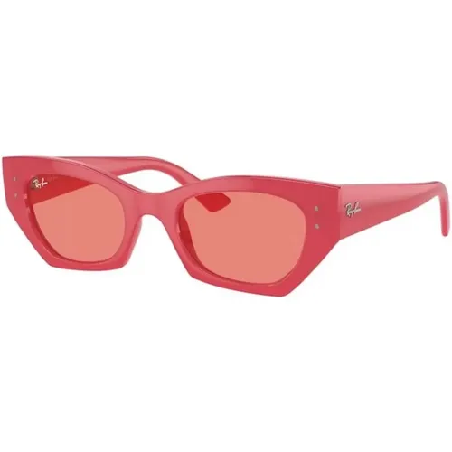 Rotes Gestell Rosa Gläser Sonnenbrille,Roter Rahmen Rosa Gläser Sonnenbrille - Ray-Ban - Modalova