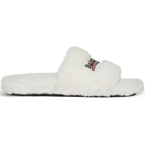 Faux Shearling Slides , female, Sizes: 3 UK, 4 UK - Balenciaga - Modalova