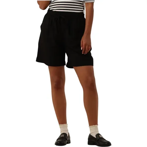 Schwarze Leinen Shorts für Sommertage , Damen, Größe: XL - NEO NOIR - Modalova