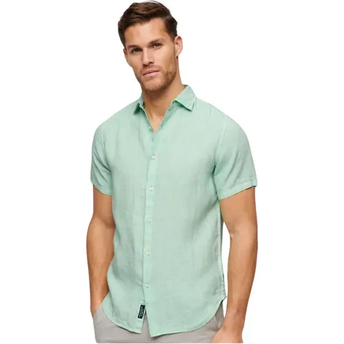 Short Sleeve Linen Shirt Slim Fit , male, Sizes: L, XL, M, S - Superdry - Modalova