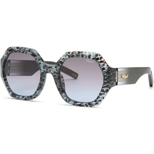 Blue Gradient Sunglasses for Sunny Days , female, Sizes: 55 MM - Chopard - Modalova