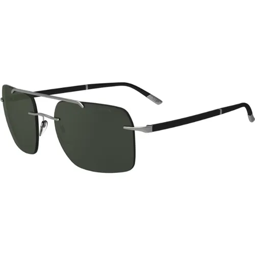 Ruthenium/Green Sunglasses SUN C-2 8708 , unisex, Sizes: ONE SIZE - Silhouette - Modalova