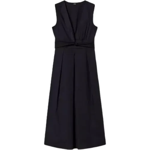 Elegantes Schwarzes Kleid V-Ausschnitt Ärmellos , Damen, Größe: M - Twinset - Modalova